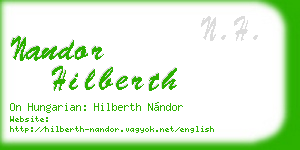 nandor hilberth business card
